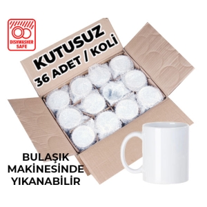 Premium Kutusuz 1 Koli Sublimasyon Porselen Beyaz Kupa - 3