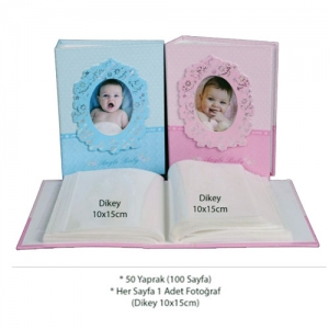 - Mavi 100 lük 10x15cm Bebek Fotoğraf Albümü (1)  - Mavi 100 lük 10x15cm Bebek Fotoğraf Albümü (1)