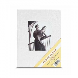  - Beyaz 100 lük Deri Fotoğraf Albümü 10x15 cm