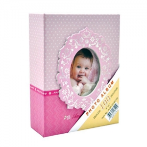  - Pembe 100 lük 10x15cm Bebek Fotoğraf Albümü