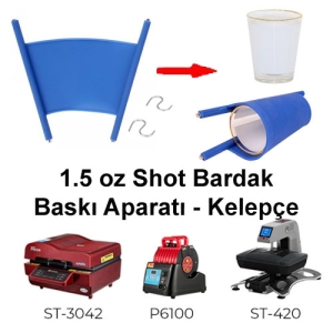 - 1.5 oz Kısa Shot (Tekila ) Bardağı Baskı Aparatı - P6100 Uyumlu   - 1.5 oz Kısa Shot (Tekila ) Bardağı Baskı Aparatı - P6100 Uyumlu