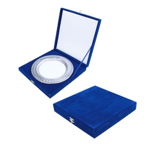  - 20 cm Kadife Kilitli Tabak Kutusu - Lacivert