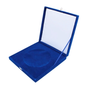  - 20 cm Kadife Kilitli Tabak Kutusu - Lacivert (1)