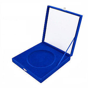 Kilitli Kadife Tabak Kutusu 20 cm - Lacivert