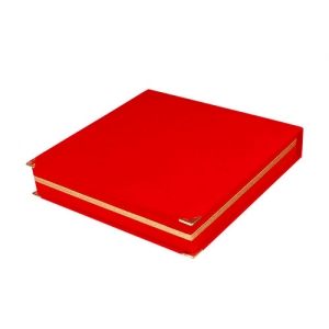 20 cm Kadife Tabak Kutusu - Kırmızı - 3