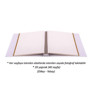  - 20 Yaprak Yapışkanlı Fotoğraf Albümü 22x24 cm - Yeşil (1)