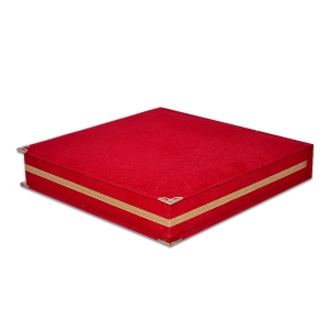 25 cm Kadife Tabak Kutusu - Kırmızı - 5