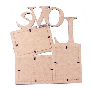 3 Fotoğraflı Ahşap Love Fotoğraf Çerçevesi - 4