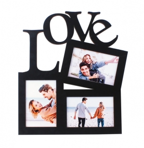  - 3 Fotoğraflı Ahşap Love Fotoğraf Çerçevesi