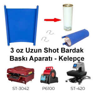 - 3 oz Uzun Shot (Tekila ) Bardağı Baskı Aparatı - P6100 Uyumlu   - 3 oz Uzun Shot (Tekila ) Bardağı Baskı Aparatı - P6100 Uyumlu