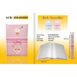 Mavi 300 lük 10x15cm Bebek Fotoğraf Albümü - 3