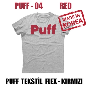 PUFF Kırmızı PU Tekstil Transfer Folyosu - 51 cm x 1 metre - 3