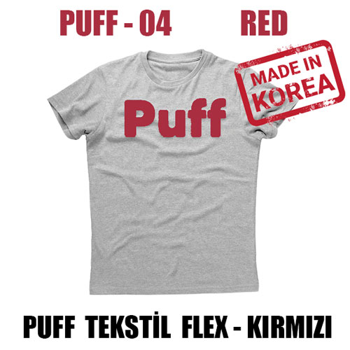 PUFF Kırmızı PU Tekstil Transfer Folyosu - 51 cm x 1 metre - 3