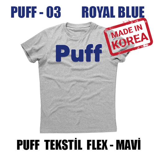 PUFF Mavi PU Tekstil Transfer Folyosu - 51 cm x 1 metre - 3