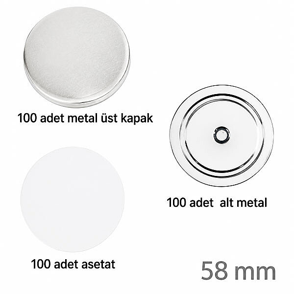 Rozet Magnet 58 mm  (100 adet ) - 1