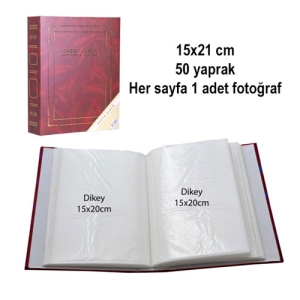 - Bordo 100 lük 15x21cm Fotoğraf Albümü (1)