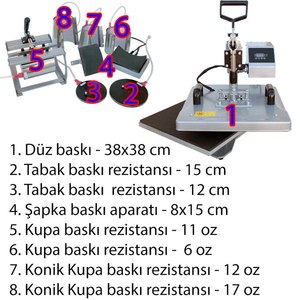 - 8in1 Combo Transfer Baskı Presi 38X38 cm (1)  - 8in1 Combo Transfer Baskı Presi 38X38 cm (1)
