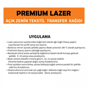 Diğer - Lazer Premium Açık Zemin Tekstil Transfer Kağıdı A3 (1 adet) (1) Diğer - Lazer Premium Açık Zemin Tekstil Transfer Kağıdı A3 (1 adet) (1)