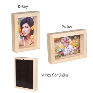  - Ahşap Fotoğraf Çerçevesi 10x15 cm - Doğal Çam (1)
