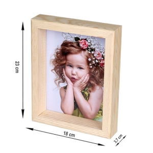  - Ahşap Fotoğraf Çerçevesi 15x20 cm - Doğal Çam