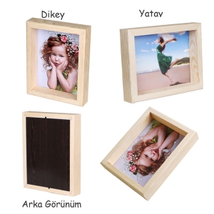  - Ahşap Fotoğraf Çerçevesi 15x20 cm - Doğal Çam (1)