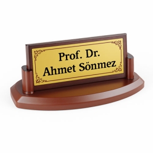 Ahşap Kesik Oval Masa İsimliği  - 3