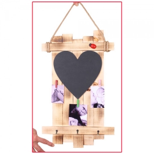  - Ahşap Asimetrik Mandallı Çerçeve - Kalp Kara Tahtalı (1)