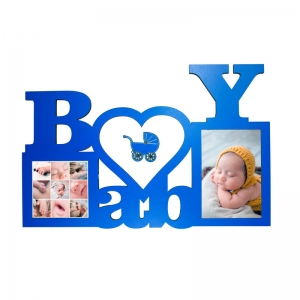 Ahşap Bebek Baby Çerçeve (Mavi)