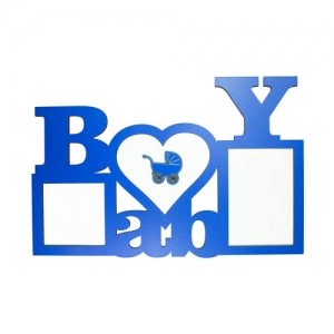  - Ahşap Bebek Baby Çerçeve (Mavi) (1)