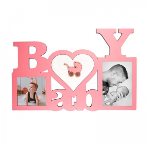  - Ahşap Bebek Çerçevesi (Pembe)