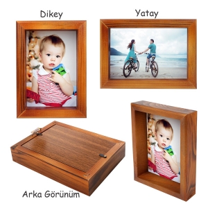 Ahşap Fotoğraf Çerçevesi 10x15 cm - Kahverengi (1)