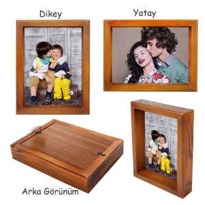 Ahşap Fotoğraf Çerçevesi 15x20 cm - Kahverengi  (1)