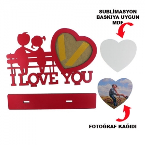 - Ahşap I love You Masa Üstü Kırmızı Çerçeve (1)  - Ahşap I love You Masa Üstü Kırmızı Çerçeve (1)