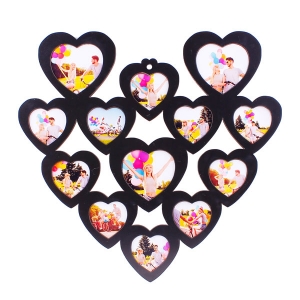  - Ahşap Kalp Fotoğraf Çerçevesi 13 fotoğraflı