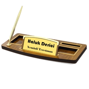 - Ahşap Masa İsimliği - Tek Kalemli  - Ahşap Masa İsimliği - Tek Kalemli