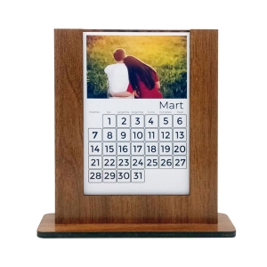  - Takvimlik Ahşap Masaüstü Fotoğraf Çerçevesi 18x17 cm