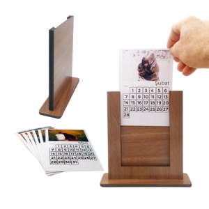  - Takvimlik Ahşap Masaüstü Fotoğraf Çerçevesi 18x17 cm (1)