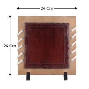 - Ahşaplı Metalli Taş 24x24 cm - Kahverengi (1)  - Ahşaplı Metalli Taş 24x24 cm - Kahverengi (1)
