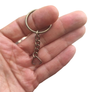  - Antik Sarı Zincirli Anahtarlık Halkası (100 adet )