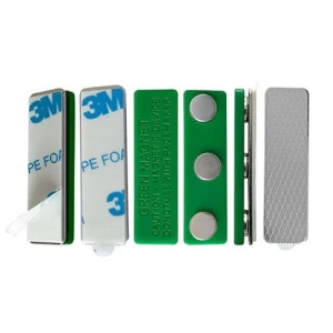  - Arkası Yapışkanlı Üçlü Yeşil Yaka Mıknatısı (1)