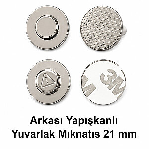 Arkası Yapışkanlı Yuvarlak Yaka Mıknatısı 21 mm