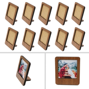  - Ayaklı Polaroid Ceviz Çerçeve - 10 lu Set