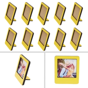  - Ayaklı Polaroid Sarı Çerçeve - 10 lu Set