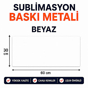 Sublimasyon Beyaz Metal 30x60 cm - 0,45 mm (1)