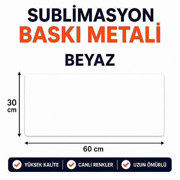 Sublimasyon Beyaz Metal 30x60 cm - 0,45 mm - 2