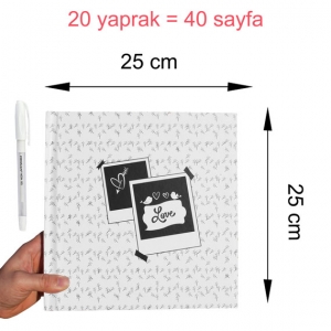 - Beyaz Kalemli Anı Defteri - Love (Beyaz)  - Beyaz Kalemli Anı Defteri - Love (Beyaz)