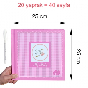 - Beyaz Kalemli Anı Defteri - My Baby (Pembe)  - Beyaz Kalemli Anı Defteri - My Baby (Pembe)