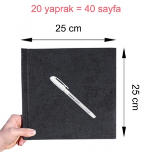 - Beyaz Kalemli Anı Defteri - Siyah  - Beyaz Kalemli Anı Defteri - Siyah