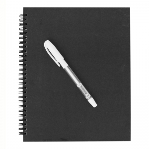 Beyaz Kalemli Siyah Anı Defteri 20x25 cm - 3