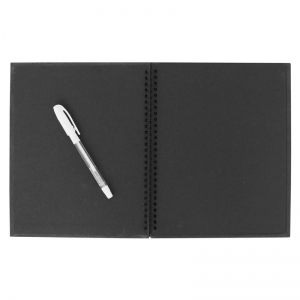 Beyaz Kalemli Siyah Anı Defteri 20x25 cm - 4